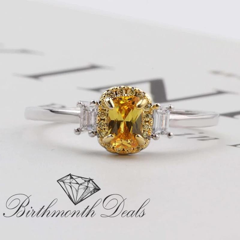 November Citrine Birthstone Ring - Birthmonth Deals