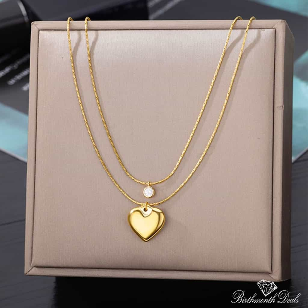 Multi Layered Stainless Necklace in Gold Collection - Birthmonth Deals