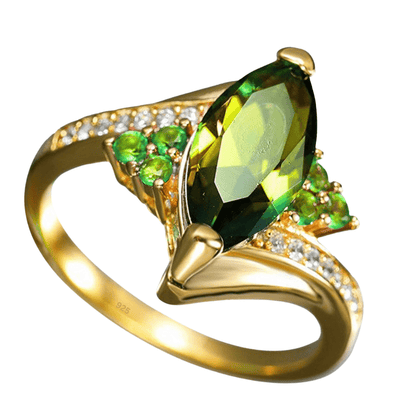 Mystic Peridot Sphere-Cut Ring