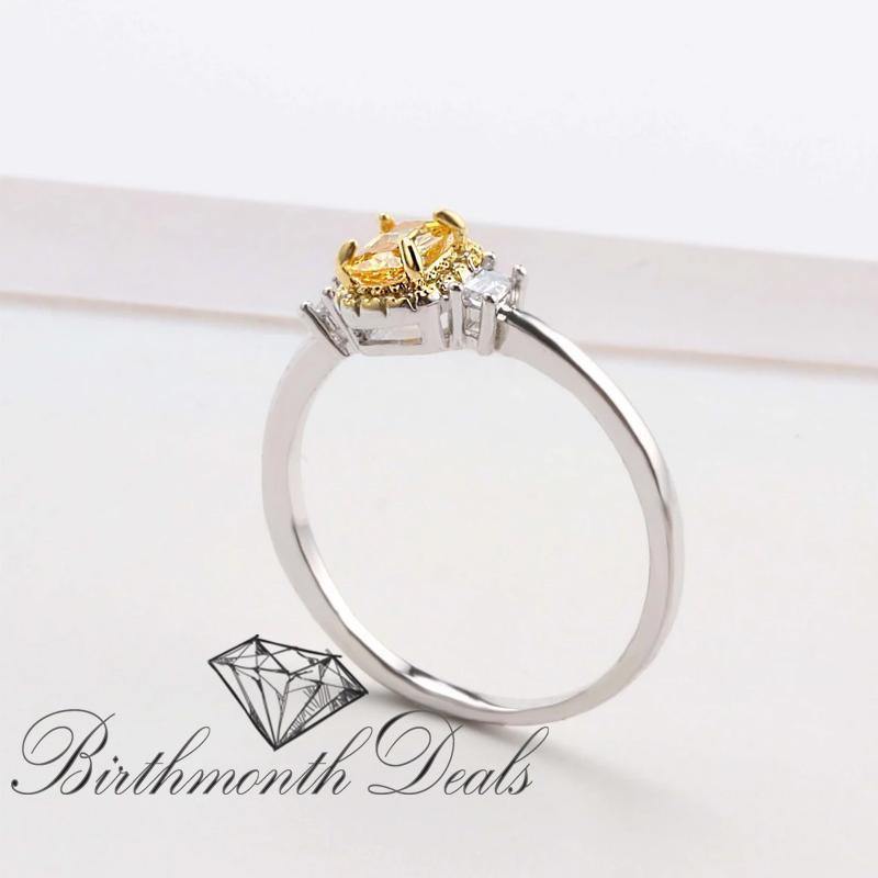 November Citrine Birthstone Ring - Birthmonth Deals