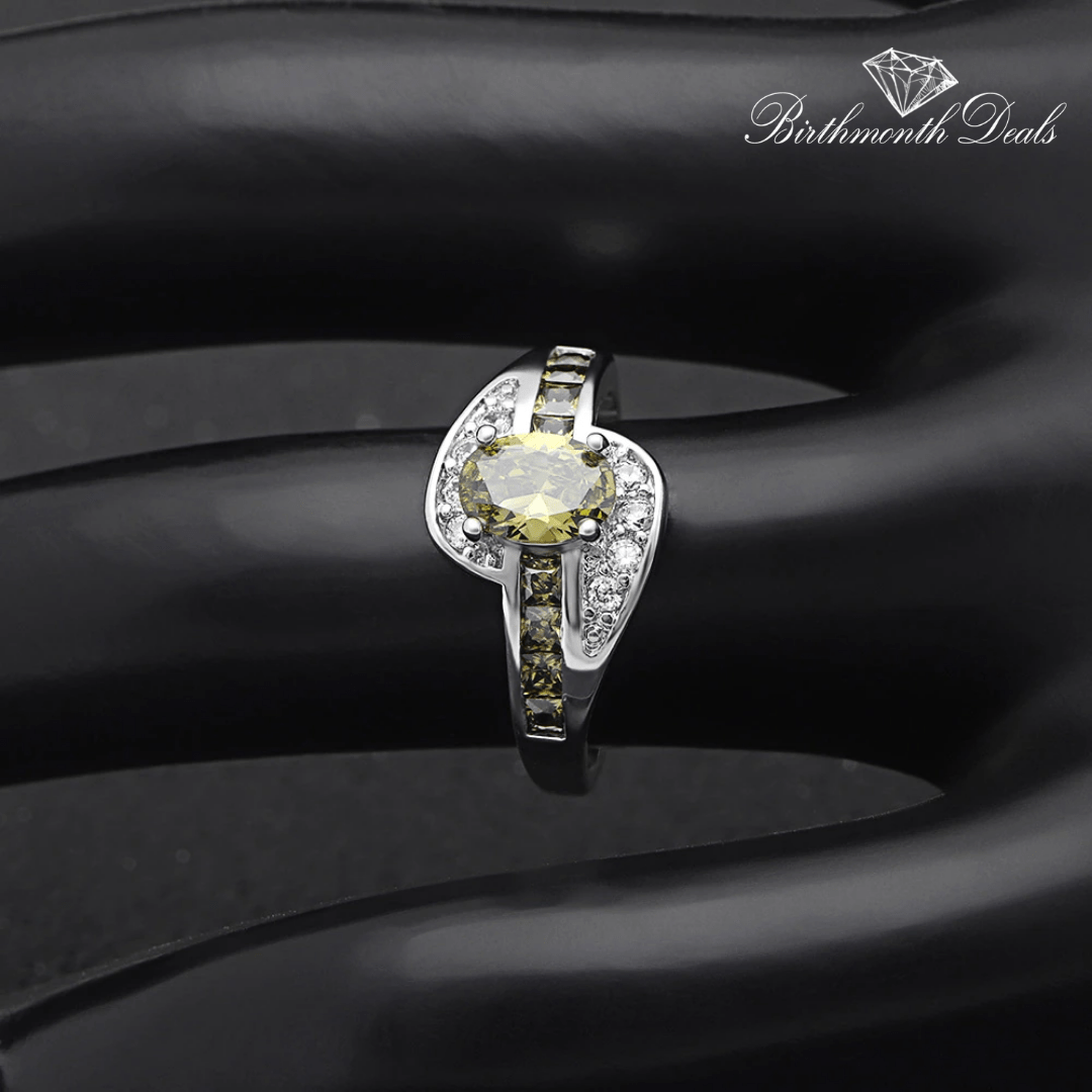 August Peridot Birthstone Ring - Birthmonth Deals