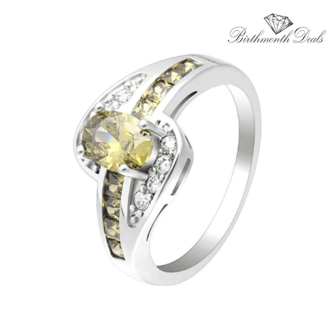 August Peridot Birthstone Ring - Birthmonth Deals