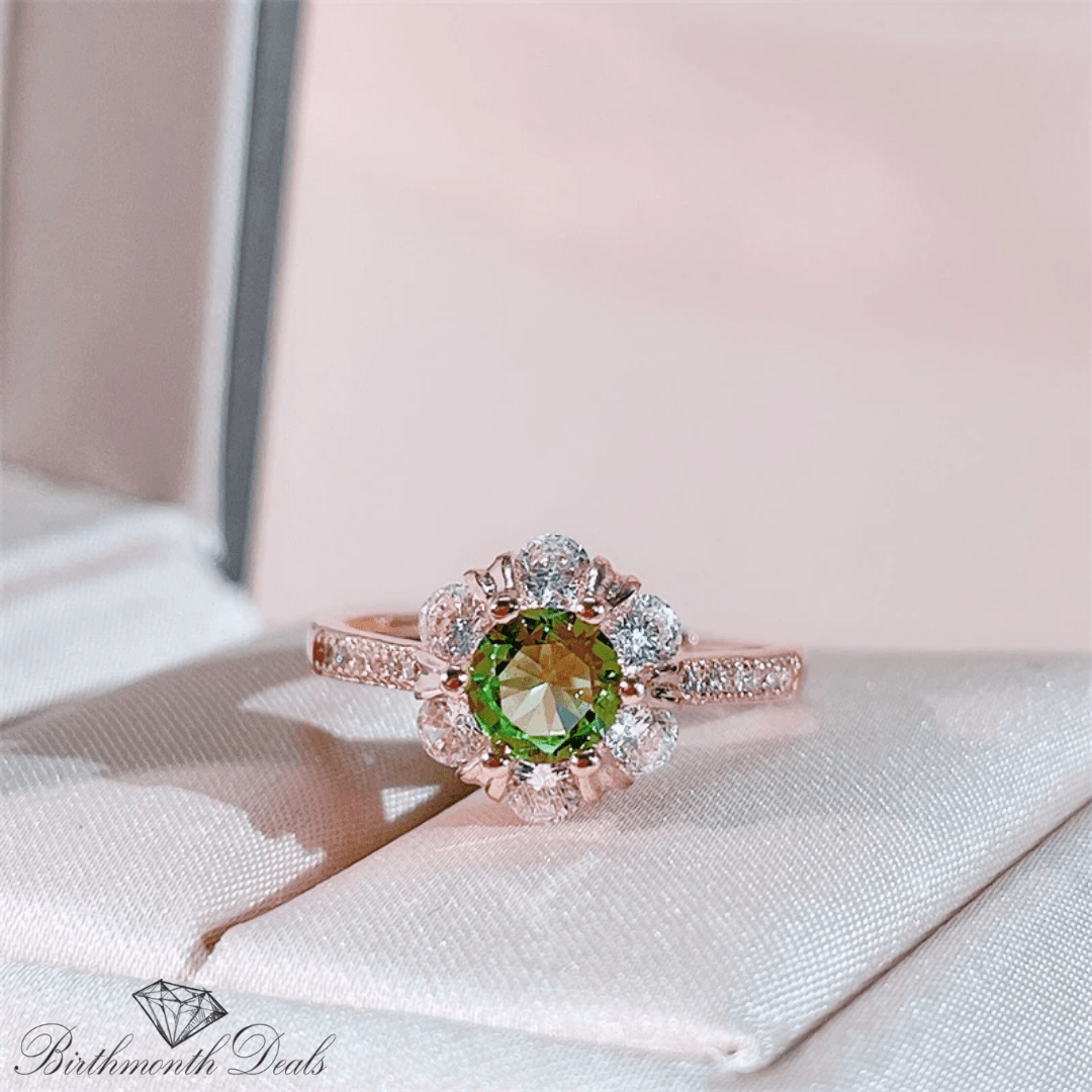 August Peridot Birthstone Ring - Birthmonth Deals