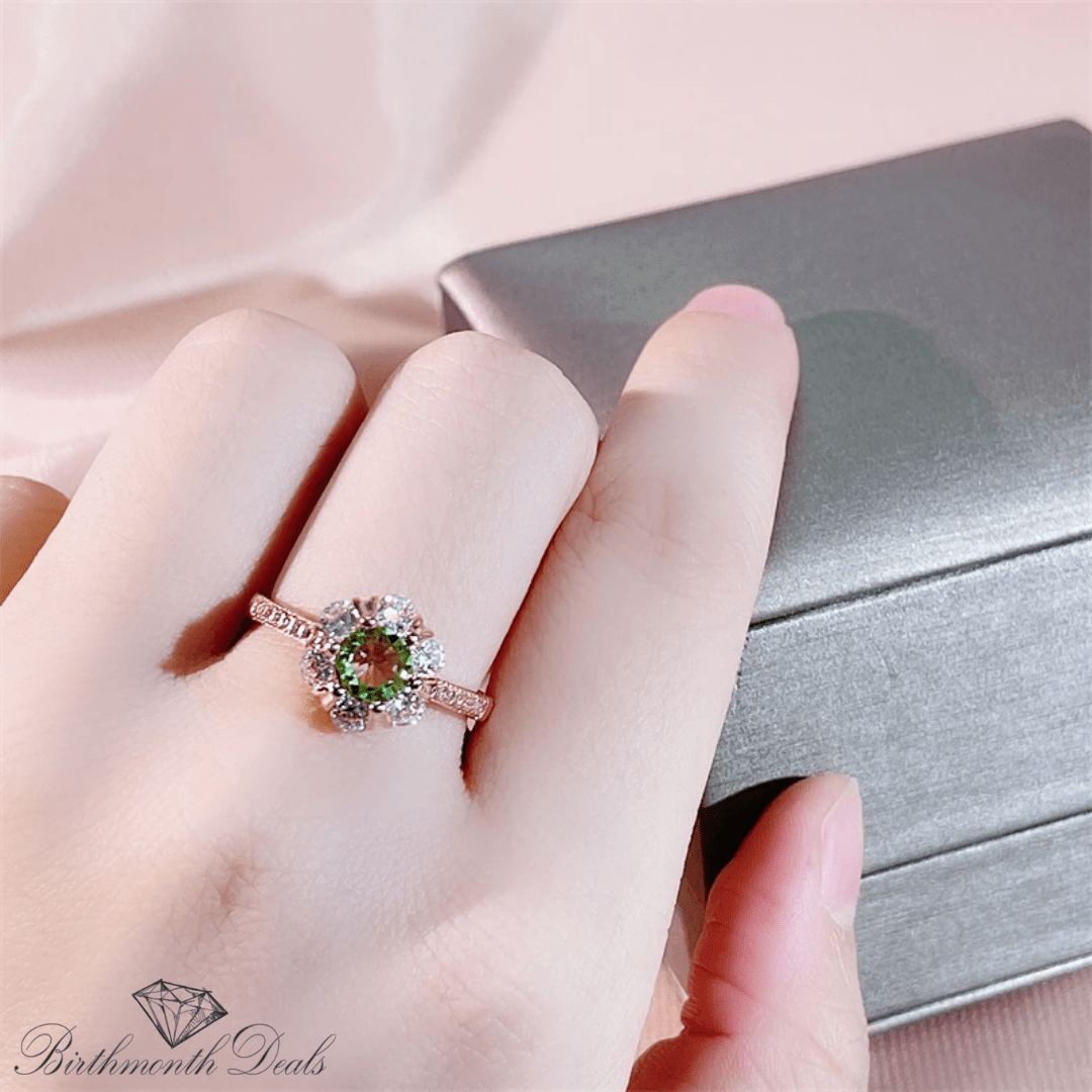 August Peridot Birthstone Ring - Birthmonth Deals