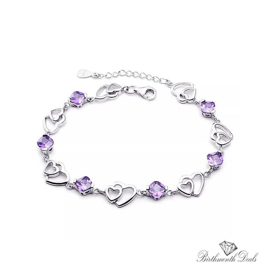 February Amethyst Birthstone Bracelet - Birthmonth Deals