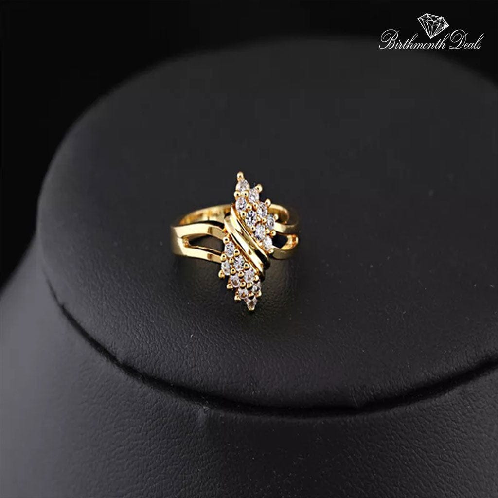 April Diamond Birthstone Bow-Tie Ring - Birthmonth Deals