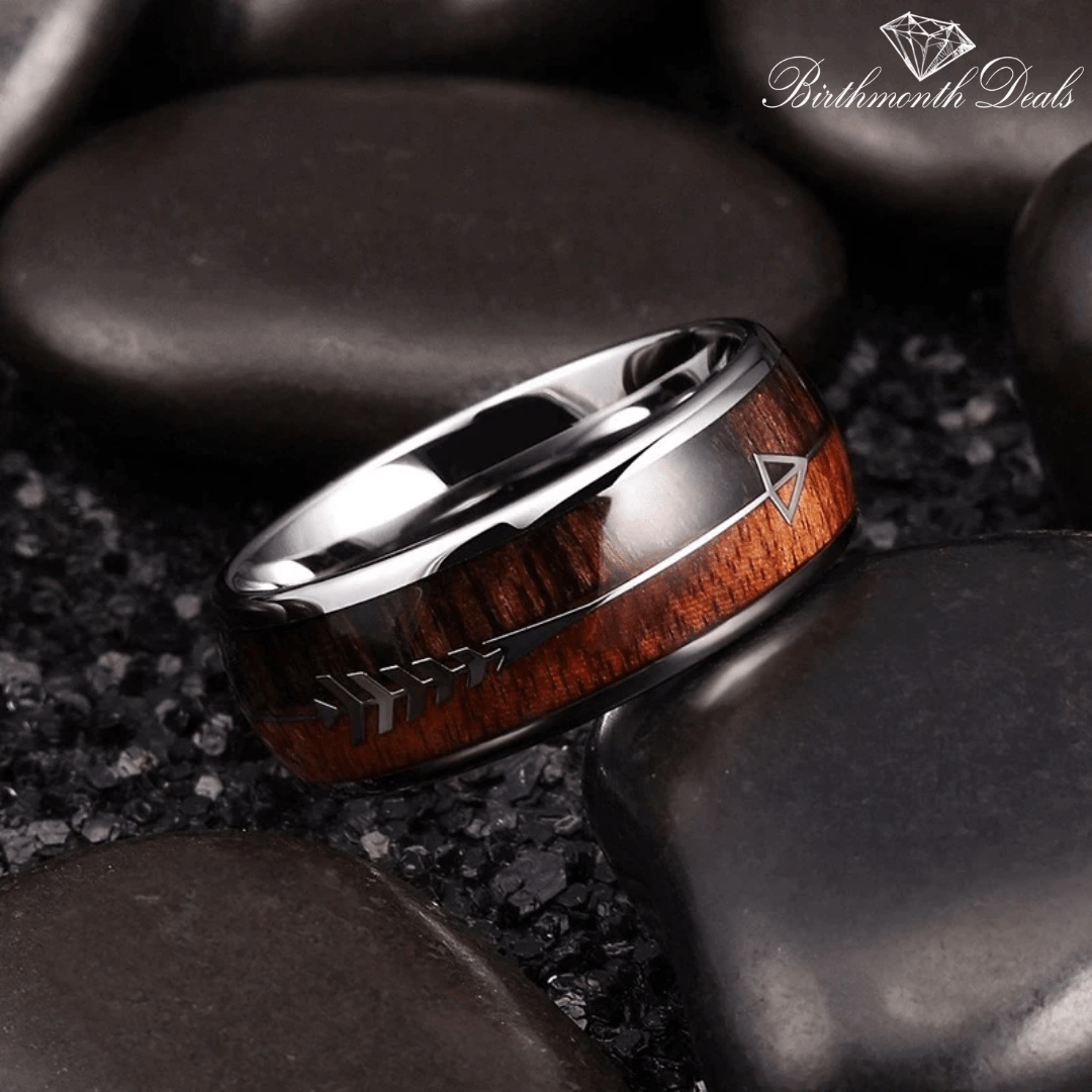 Arrow Koa Wood Ring | Men's Ring - Birthmonth Deals