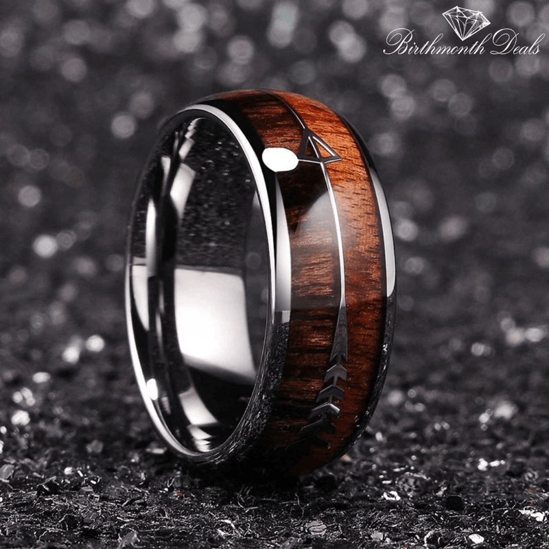 Arrow Koa Wood Ring | Men's Ring - Birthmonth Deals