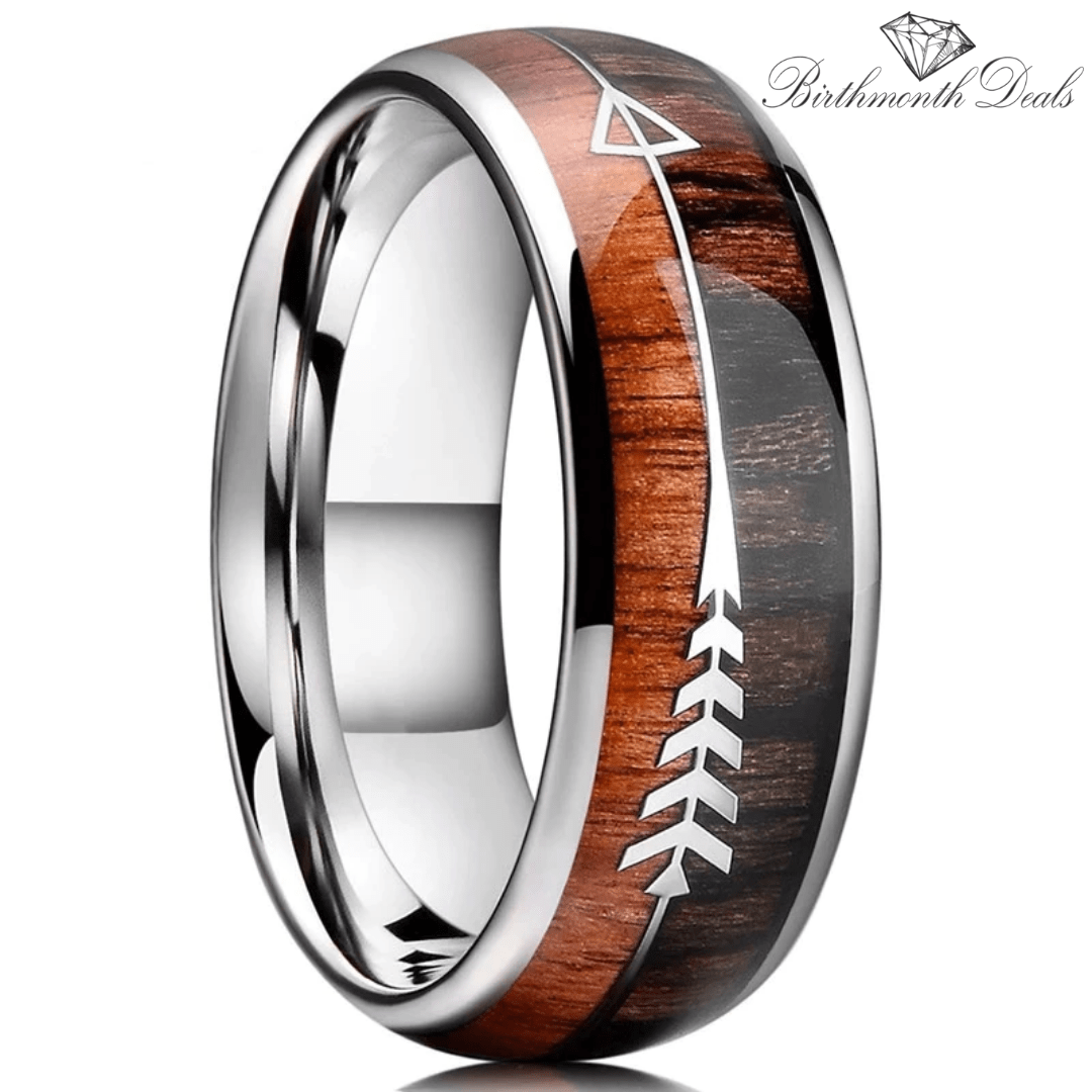 Arrow Koa Wood Ring | Men's Ring - Birthmonth Deals