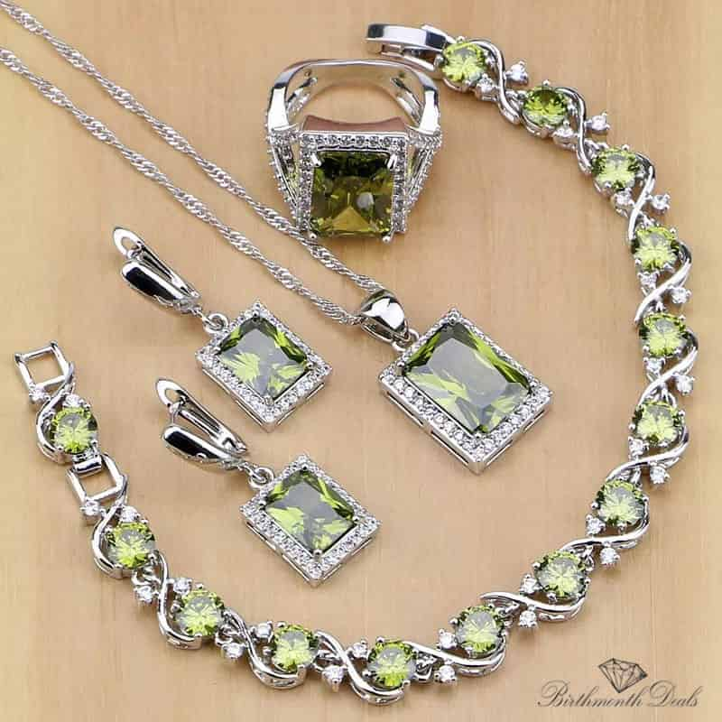 August Peridot Birthstone Jewelry Set - Birthmonth Deals