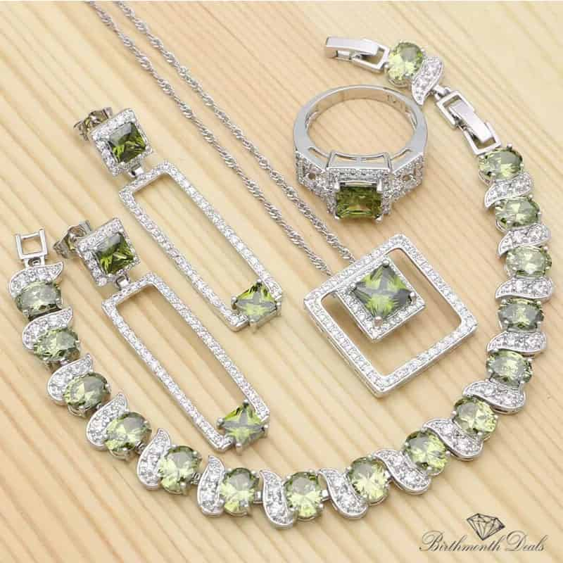 August Peridot Birthstone Jewelry Set - Birthmonth Deals