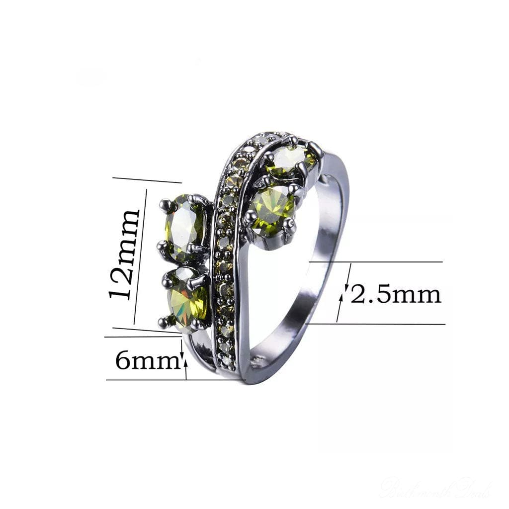 August Peridot Birthstone Ring - Birthmonth Deals