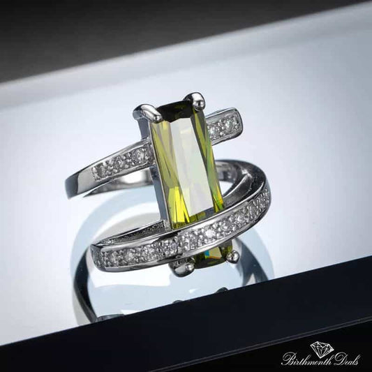 August Peridot Birthstone Ring - Birthmonth Deals