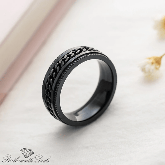 Black Anxiety Spinner Ring - Birthmonth Deals