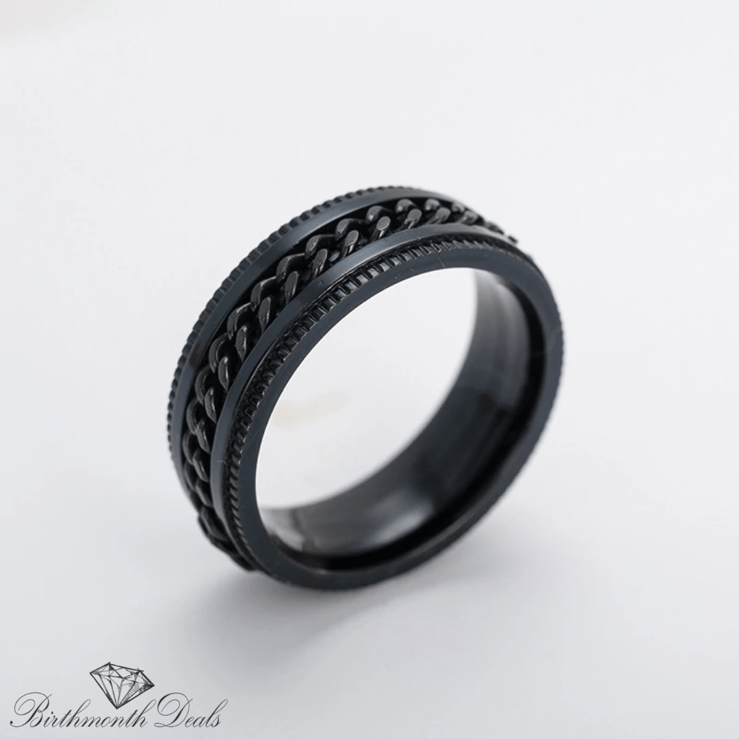 Black Anxiety Spinner Ring - Birthmonth Deals