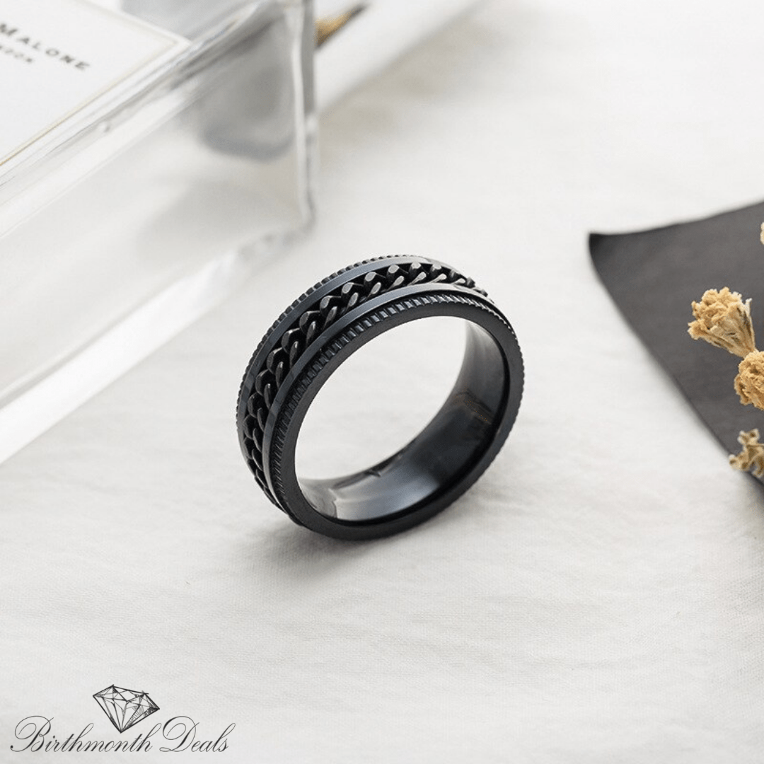 Black Anxiety Spinner Ring - Birthmonth Deals