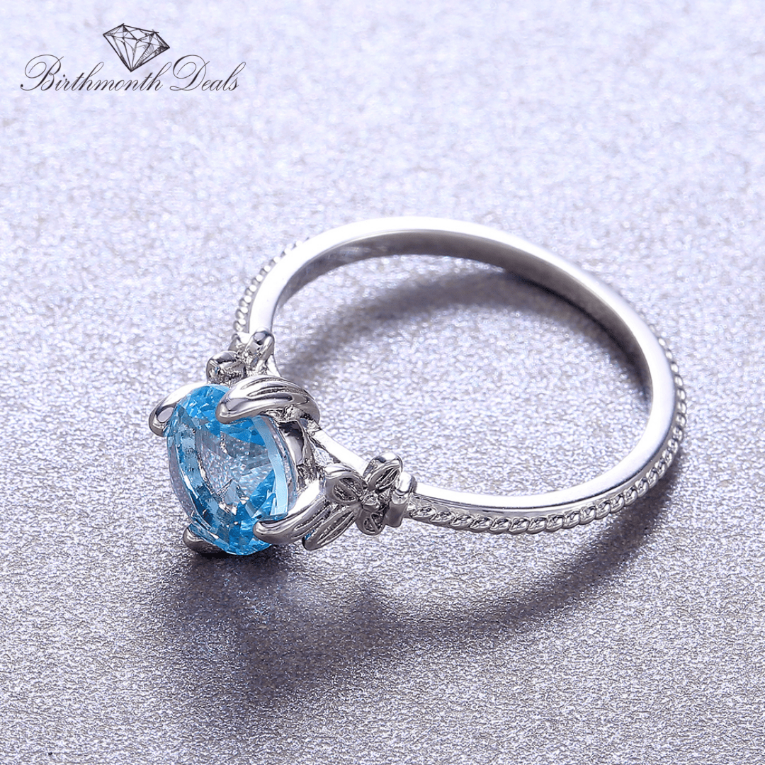 March Aquamarine Birthstone Ring - Birthmonth Deals