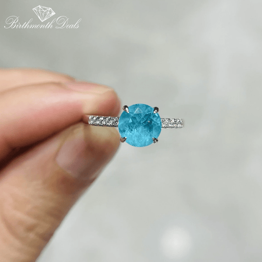 March Aquamarine Birthstone Ring - Birthmonth Deals