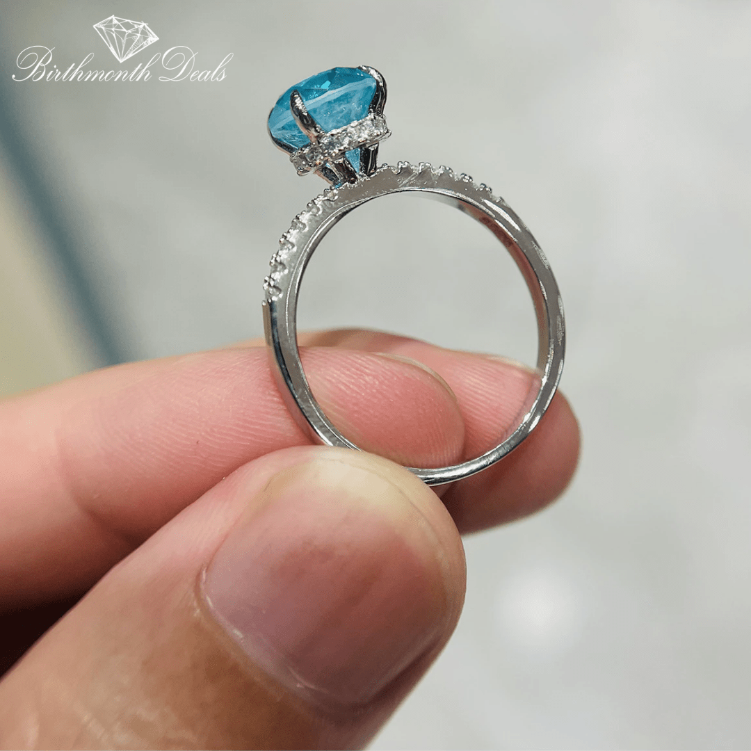 March Aquamarine Birthstone Ring - Birthmonth Deals