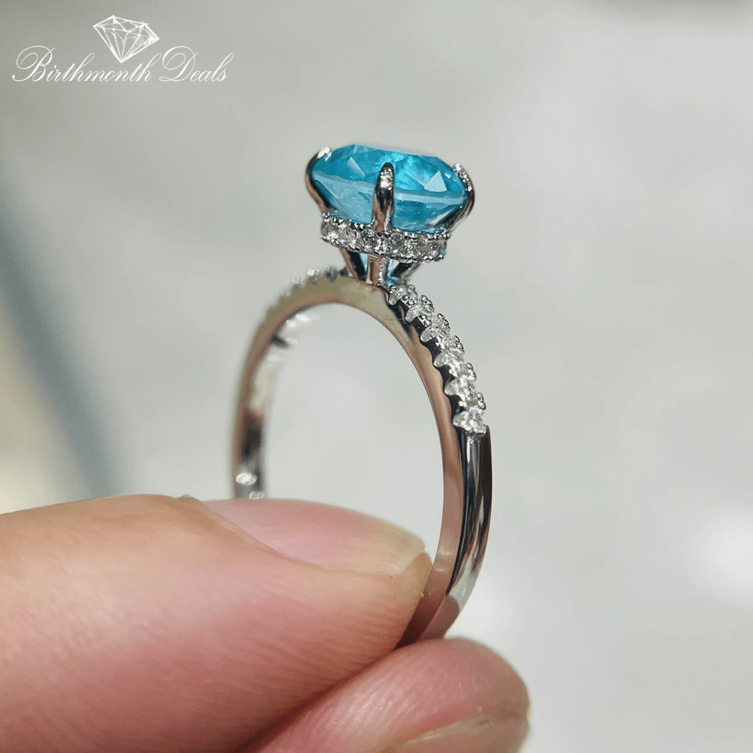 March Aquamarine Birthstone Ring - Birthmonth Deals