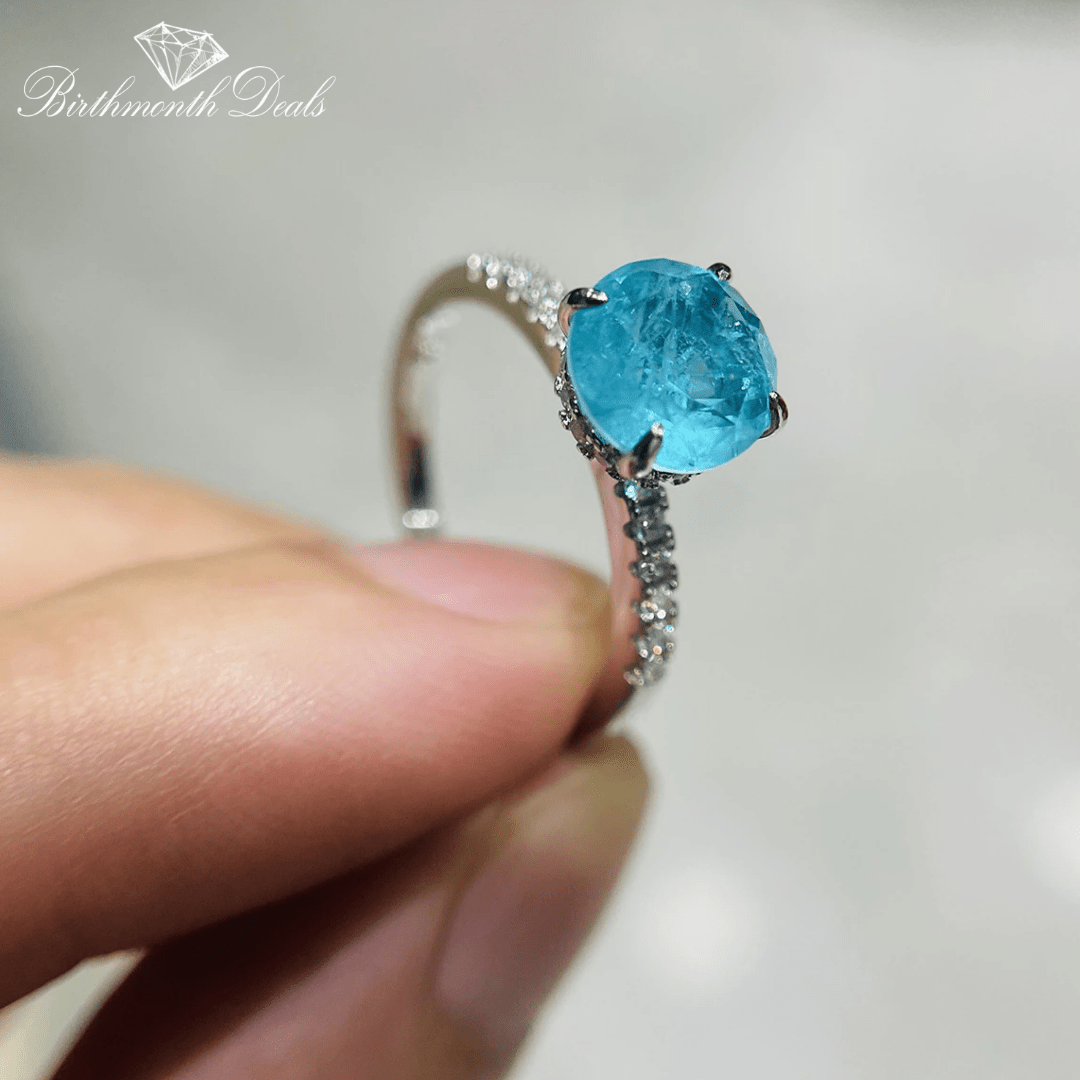 March Aquamarine Birthstone Ring - Birthmonth Deals