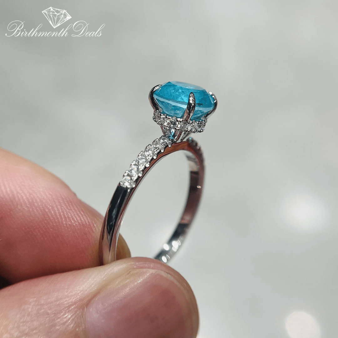 March Aquamarine Birthstone Ring - Birthmonth Deals