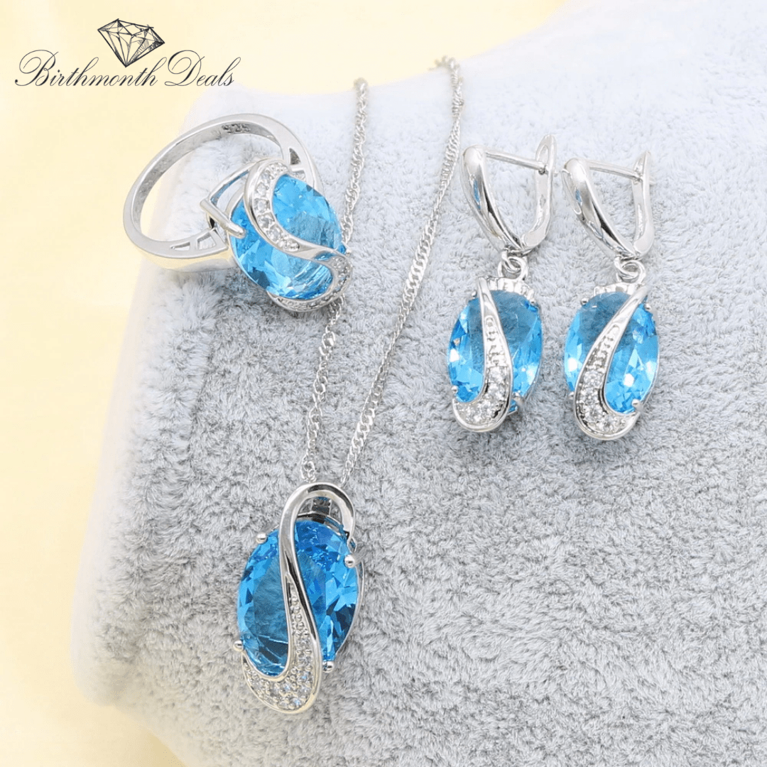 December Zircon Birthstone Jewelry Set - Birthmonth Deals