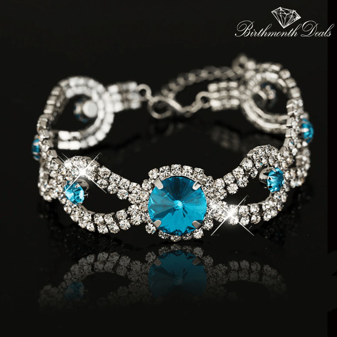 March Aquamarine Birthstone Bracelet - Birthmonth Deals