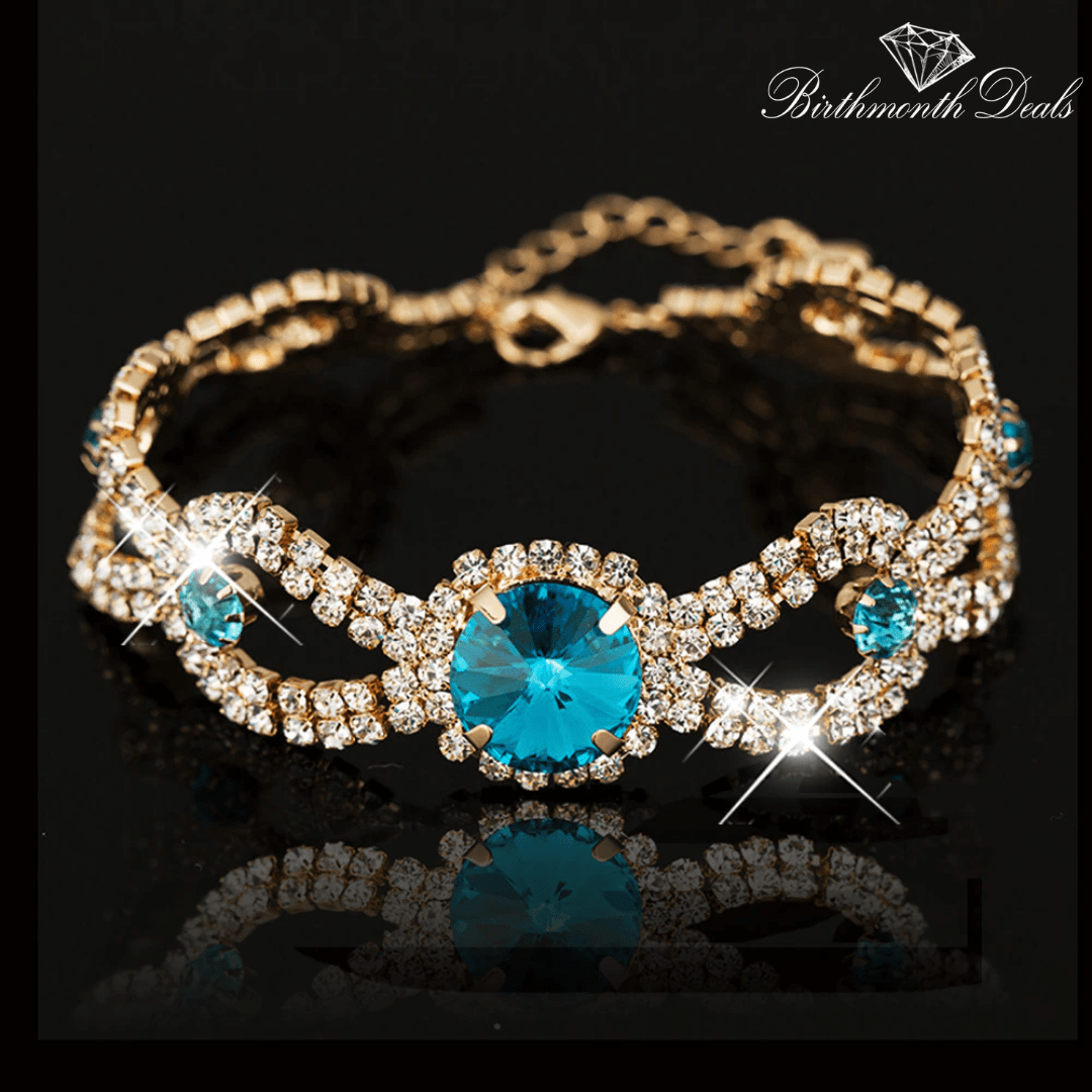 March Aquamarine Birthstone Bracelet - Birthmonth Deals