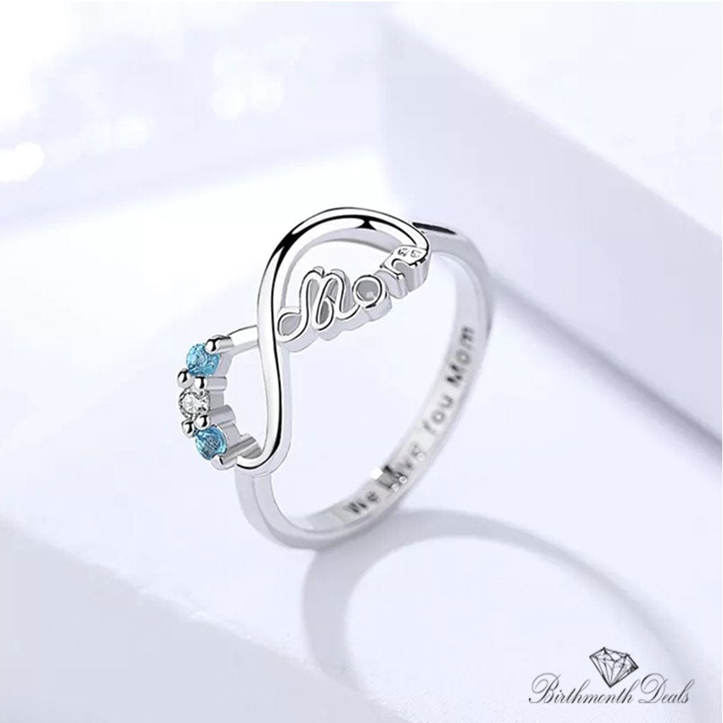 March Aquamarine Birthstone Ring - Birthmonth Deals