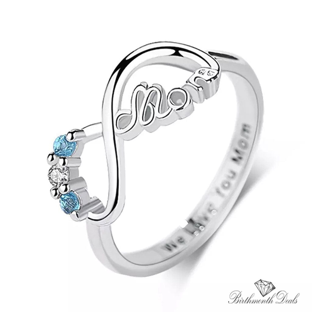 March Aquamarine Birthstone Ring - Birthmonth Deals