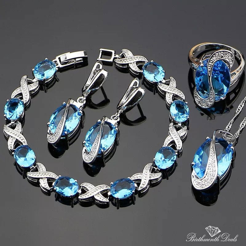 December Zircon Birthstone Jewelry Set - Birthmonth Deals