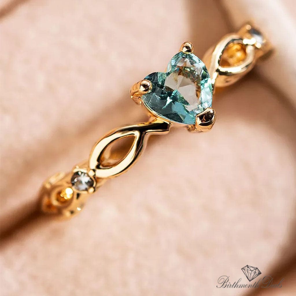 March Aquamarine Birthstone Ring - Birthmonth Deals