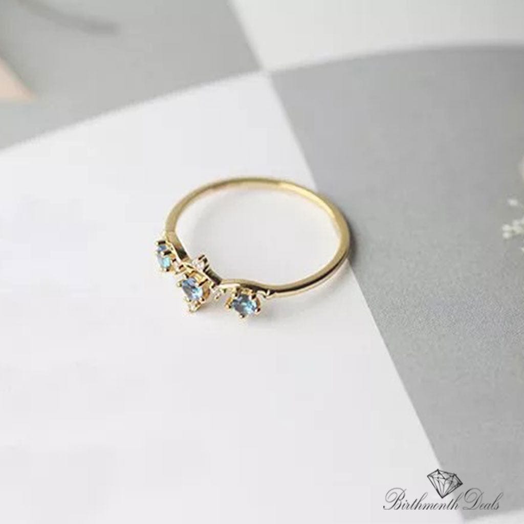 March Aquamarine Birthstone Ring - Birthmonth Deals