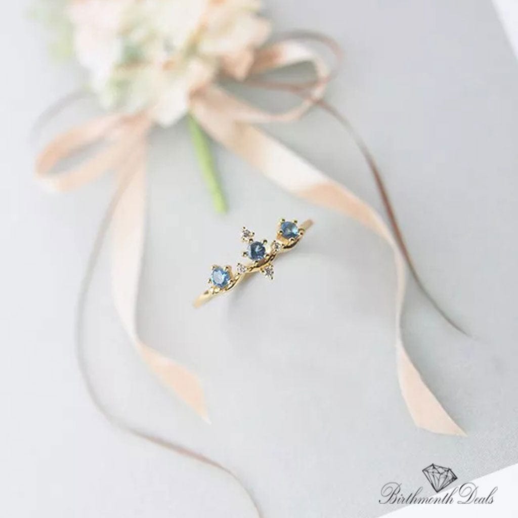 March Aquamarine Birthstone Ring - Birthmonth Deals