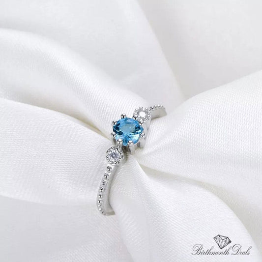 March Aquamarine Birthstone Ring - Birthmonth Deals