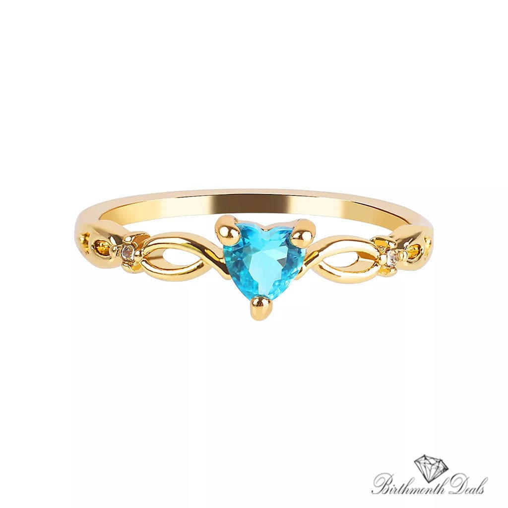 March Aquamarine Birthstone Ring - Birthmonth Deals