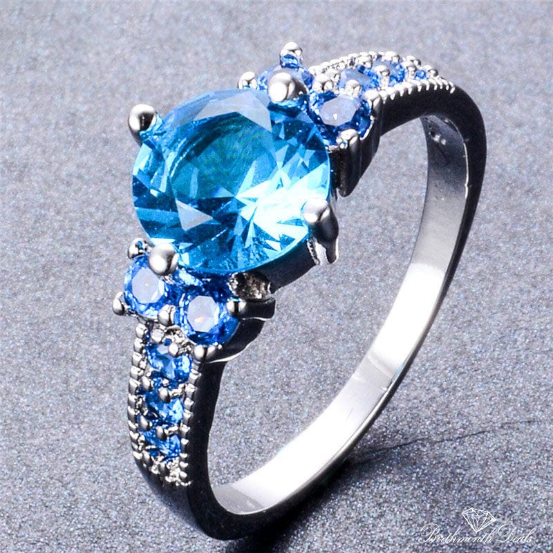 March Aquamarine Birthstone Ring - Birthmonth Deals