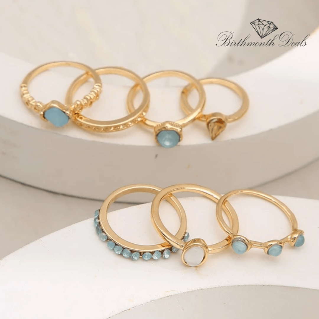 December Zircon Rings Set - Birthmonth Deals