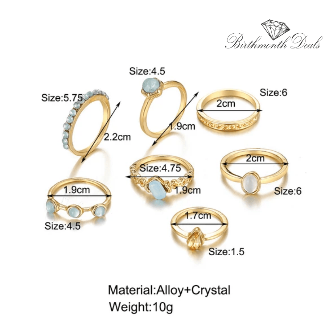 December Zircon Rings Set - Birthmonth Deals