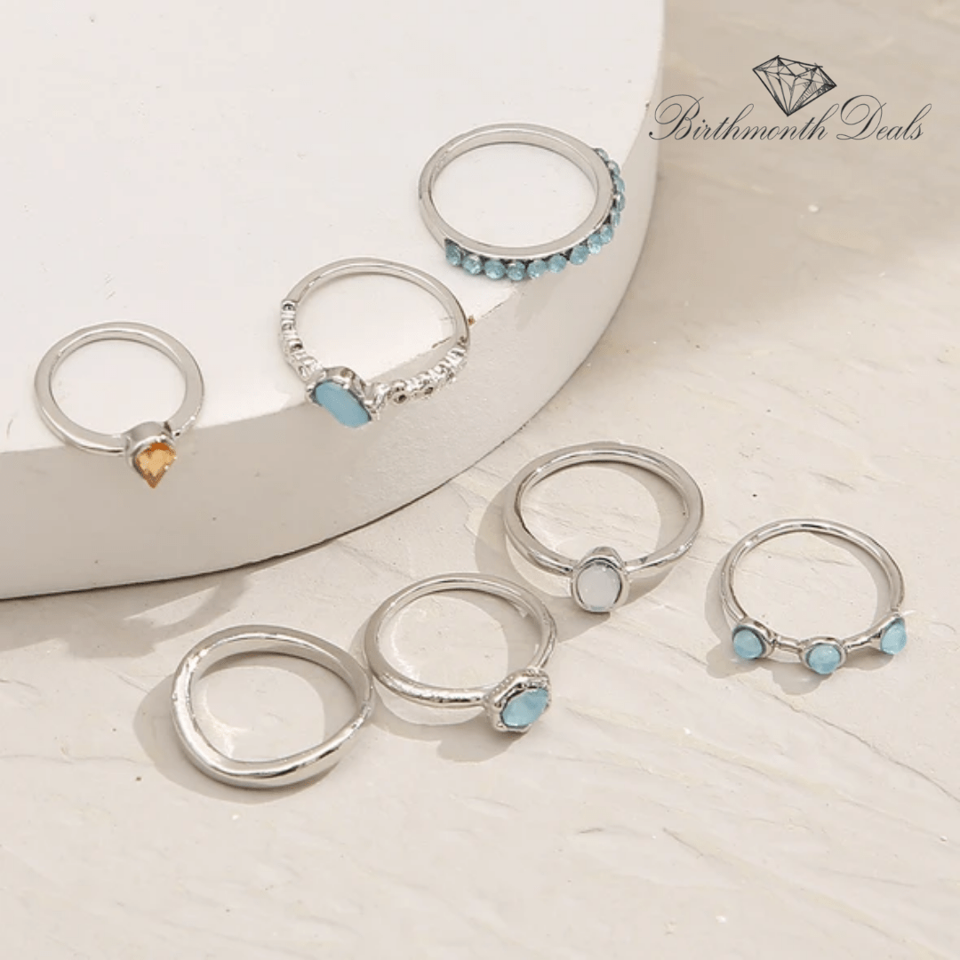 December Zircon Rings Set - Birthmonth Deals