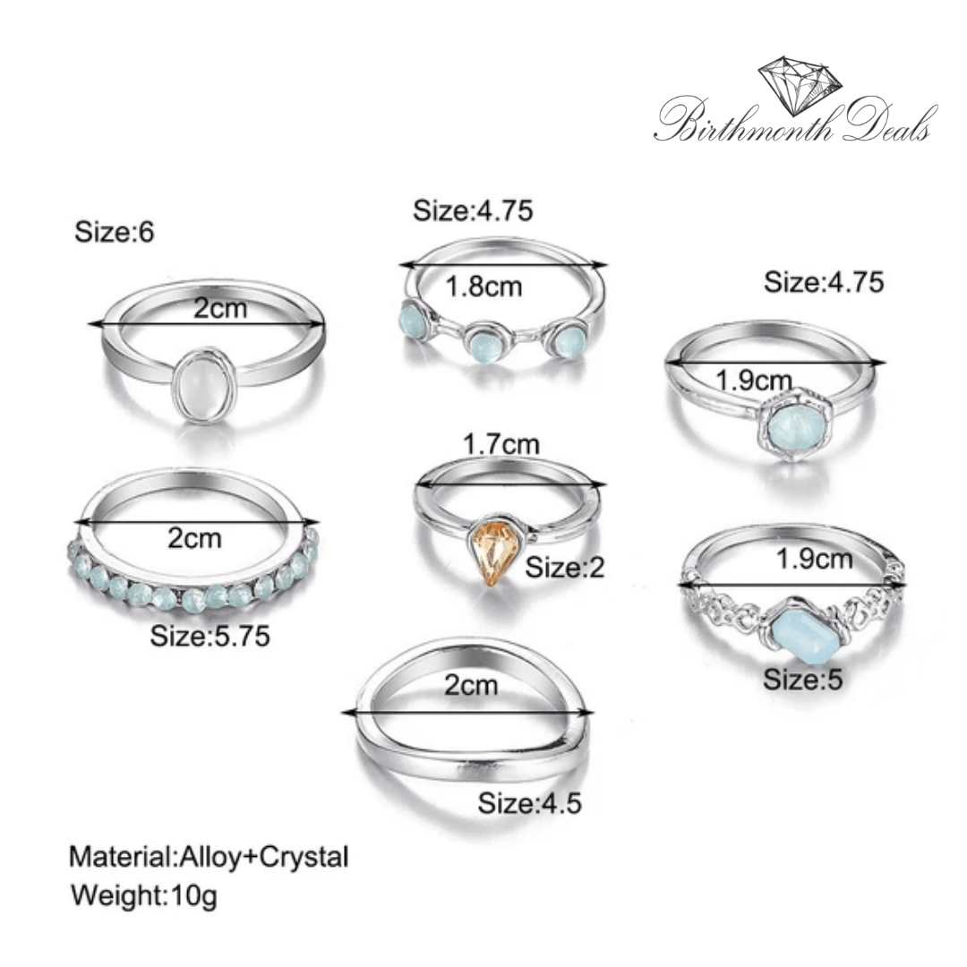 December Zircon Rings Set - Birthmonth Deals