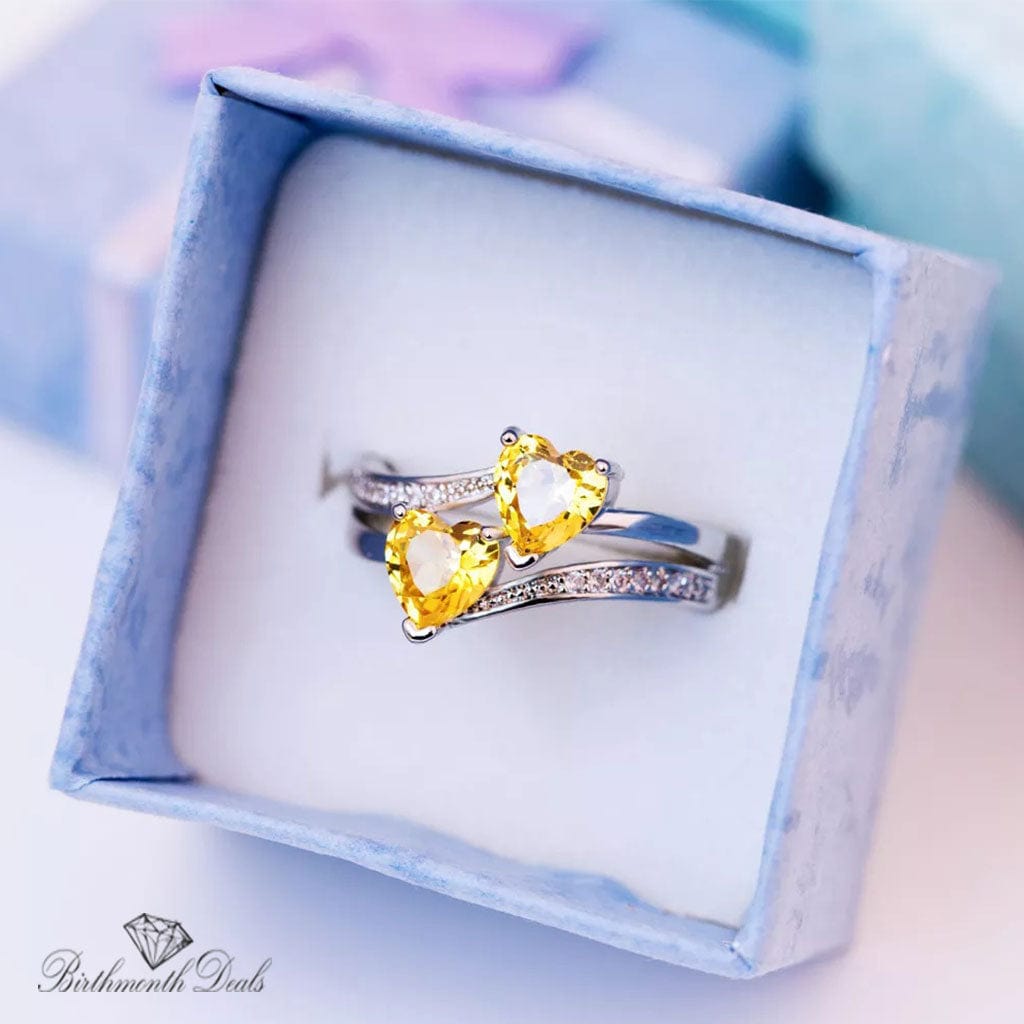 November Citrine Birthstone Ring - Birthmonth Deals