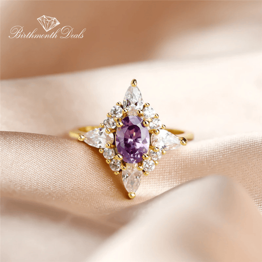 February Amethyst Birthstone Ring - Birthmonth Deals