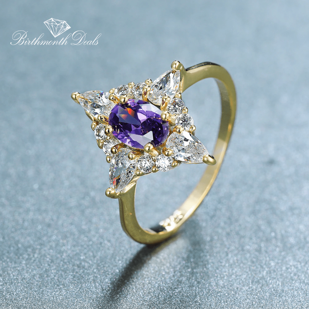 February Amethyst Birthstone Ring - Birthmonth Deals