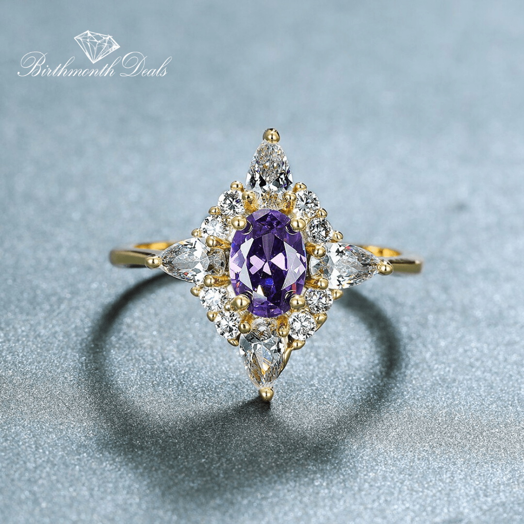 February Amethyst Birthstone Ring - Birthmonth Deals