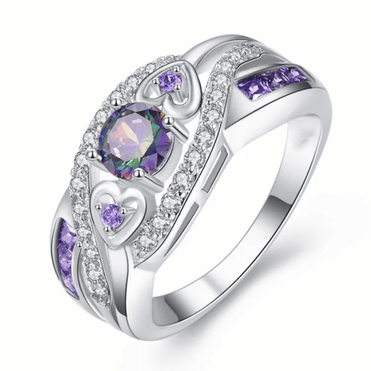 February Amethyst Birthstone Ring - Birthmonth Deals