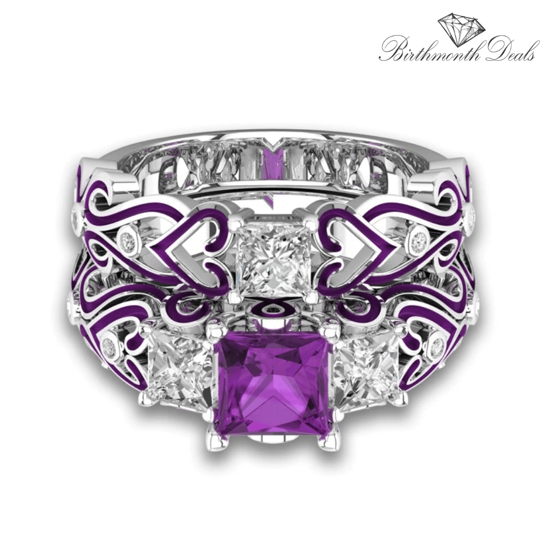 February Amethyst Stacking Birthstone Ring - Birthmonth Deals