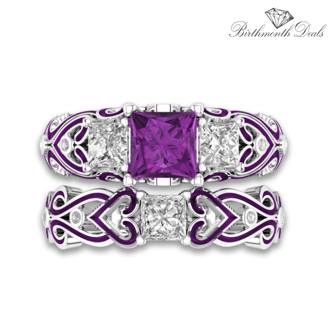 February Amethyst Stacking Birthstone Ring - Birthmonth Deals