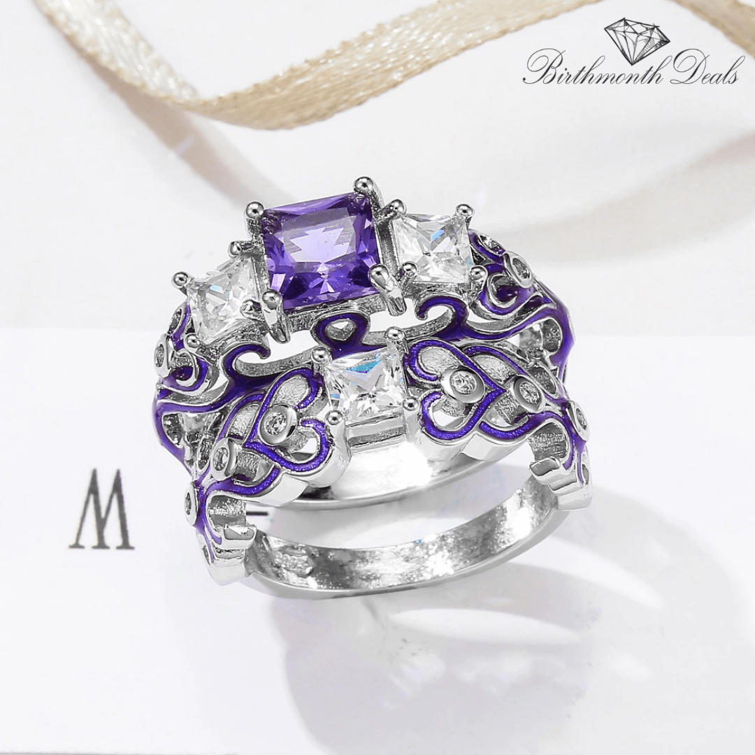 February Amethyst Stacking Birthstone Ring - Birthmonth Deals